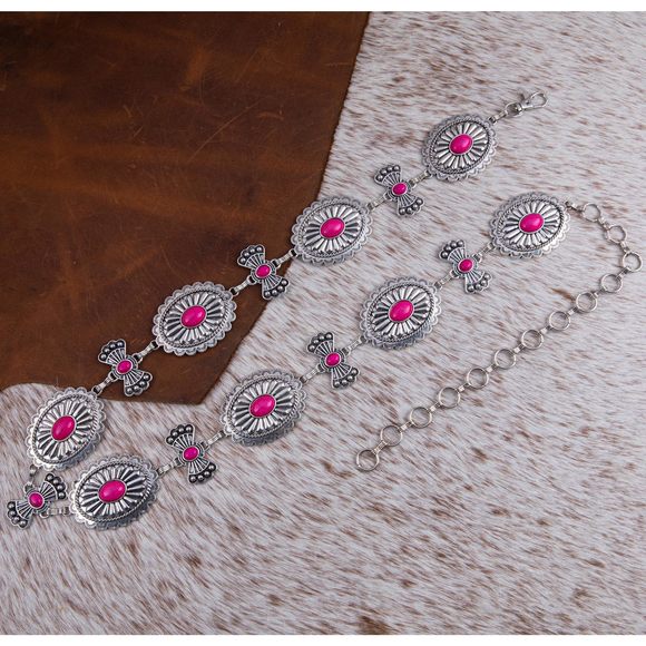 Rustic Couture's Turquoise Vintage Western Concho Belt for Women Cowgirl🙀 - Picture 2 of 5